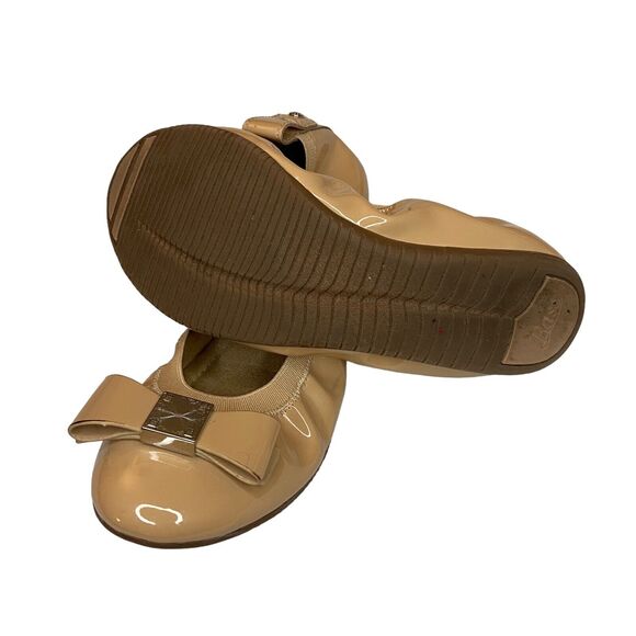 Bass Lana Ballet Flats Women 6M Shoes Tan Slides Round Toes Bow Business Preppy - Picture 3 of 9